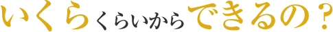 いくらくらいからできるの？