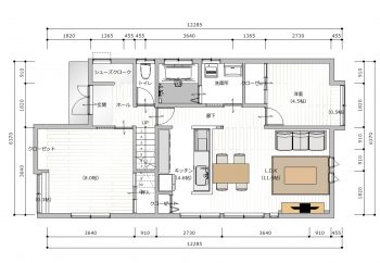 施工後の間取り図