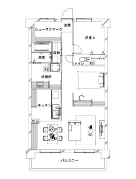 施工後の間取り図