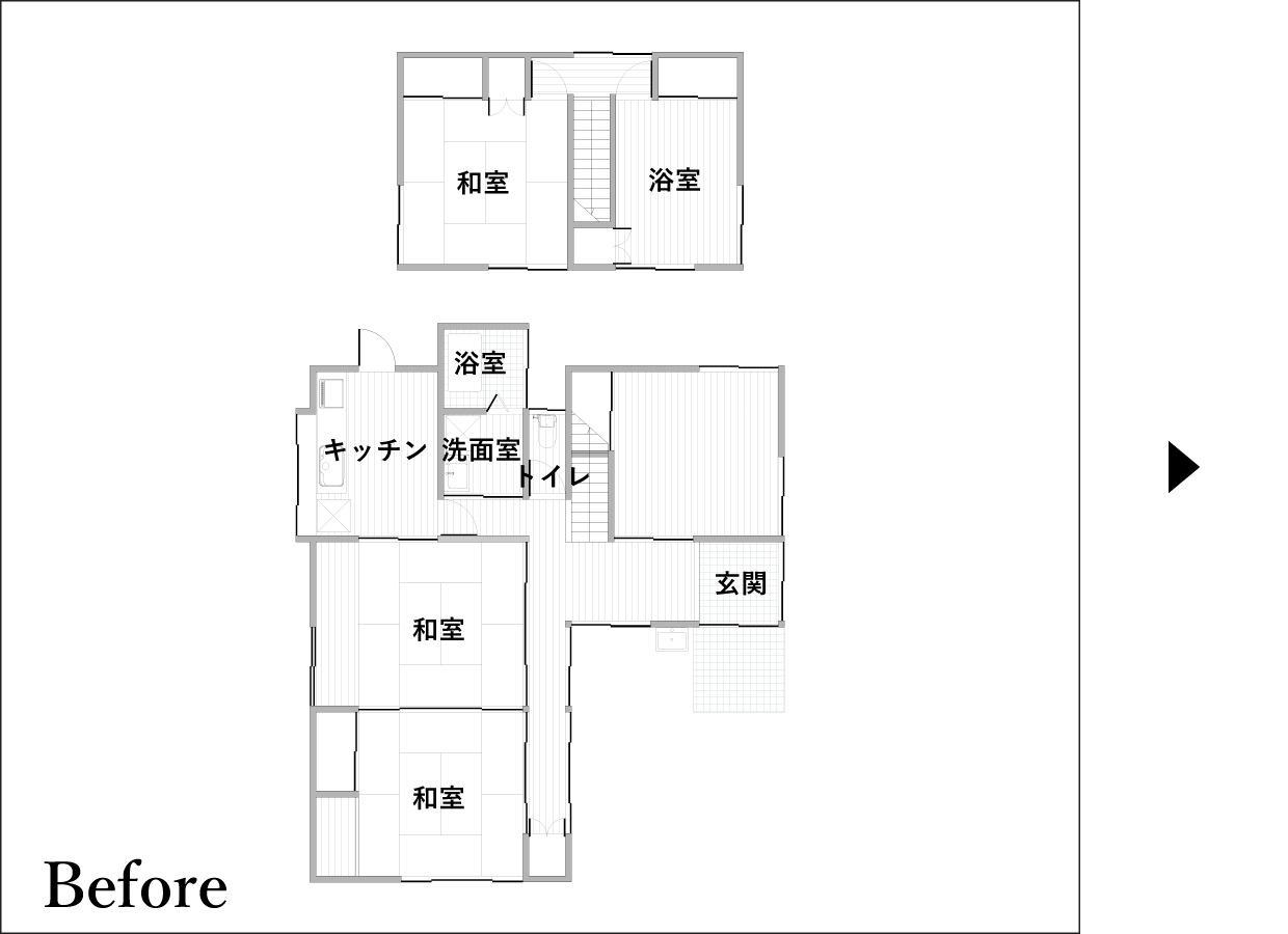 宮城県富谷市 全面リフォーム施工事例 間取り Before