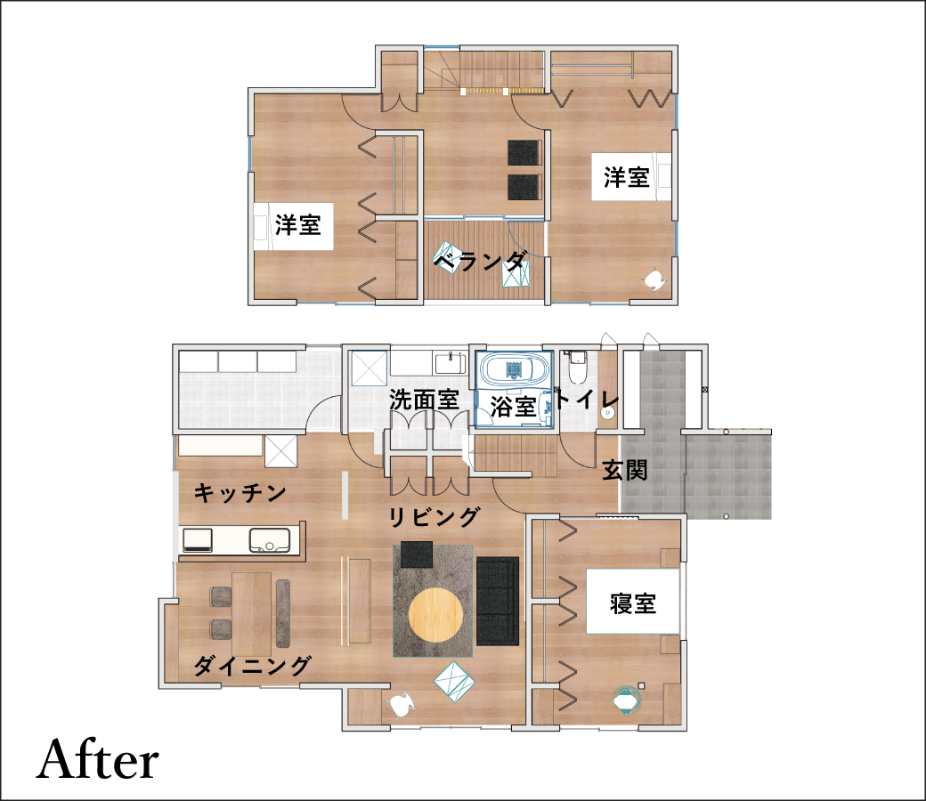 福島県郡山市 全面リフォーム施工事例 間取り After