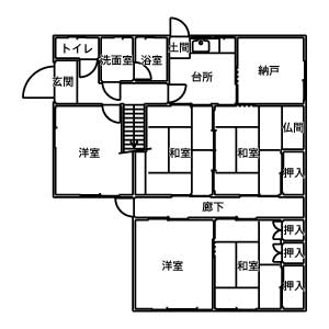 リフォーム施工事例：伊達郡川俣町　家具で魅せるシンプルモダンスタイルリフォーム 間取り Before