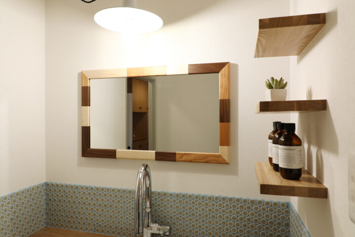 リフォーム施工事例:郡山市 こだわりタイルの洗面台