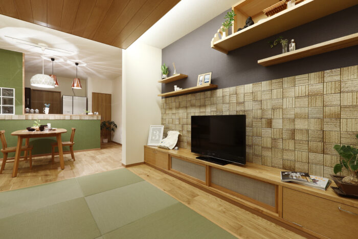リフォーム施工事例：西白河郡西郷村　LDKリフォーム　タイルと光が奏でる和モダンの家