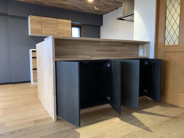 リフォーム施工事例：郡山市　LDKリフォーム　キッチン対面収納