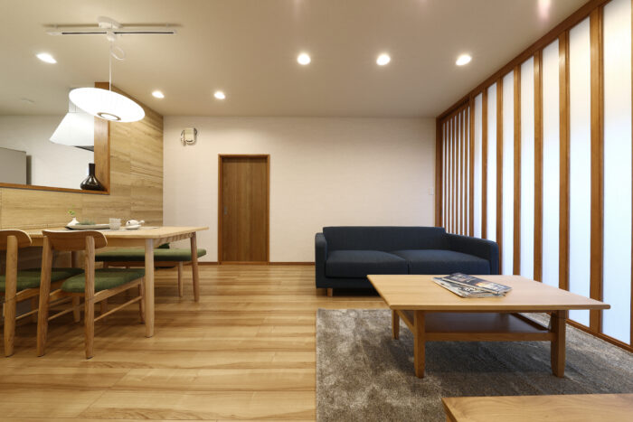 リフォーム施工事例:白河市 格子の映える和モダンLDKリフォーム