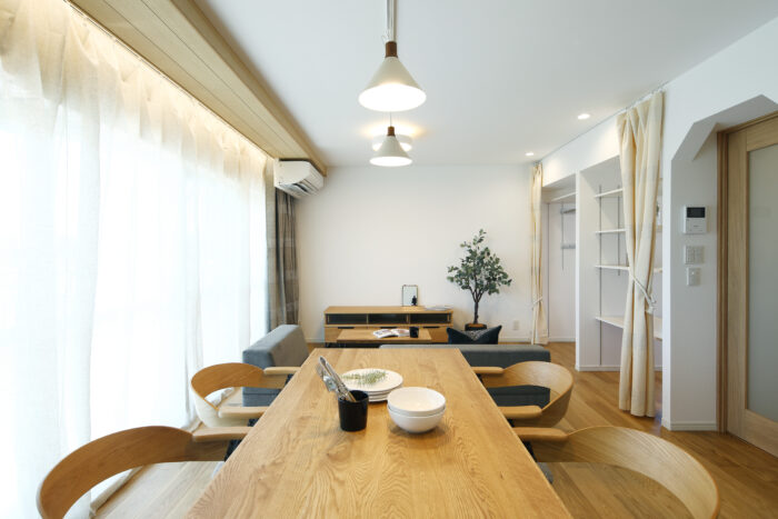 リフォーム施工事例：郡山市　風が通るスロウカフェ空間へフルリフォーム