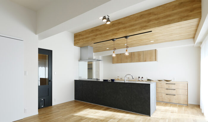 リフォーム施工事例：郡山市　モダンに生まれ変わったキッチンリフォーム After