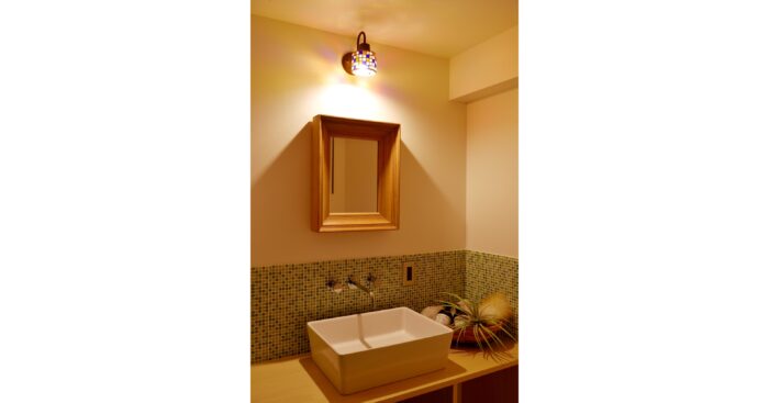 リフォーム施工事例：仙台市青葉区　お気に入りのタイルがアクセントの洗面化粧台リフォーム