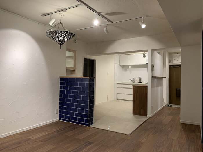 リフォーム施工事例：仙台市　「あお」で魅せる家族を感じられるLDKリフォーム