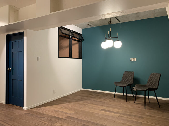 リフォーム施工事例：仙台市　「あお」で魅せる家族を感じられるLDKリフォーム