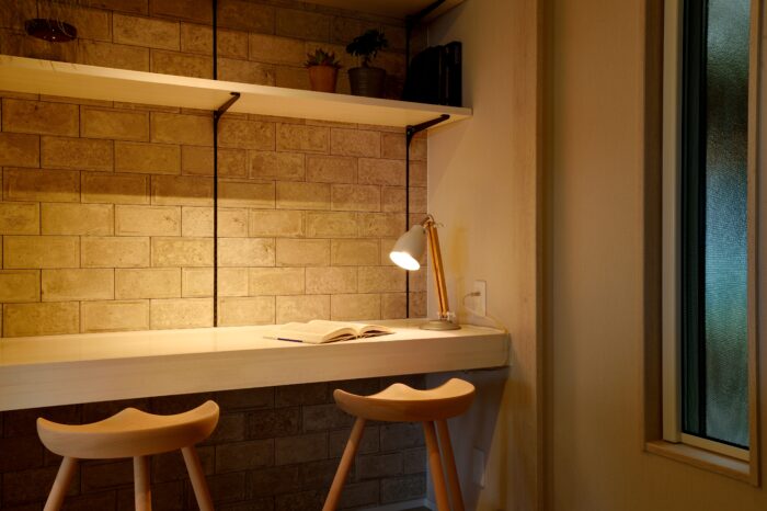 リフォーム施工事例：亘理郡山元町　タイルが映える収納＋ワークスペース