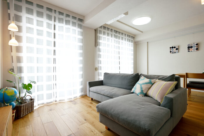 リフォーム施工事例:仙台市宮城野区 カーテンが映える北欧LDKリフォーム