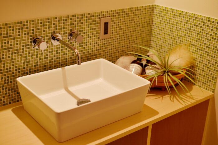 リフォーム施工事例：仙台市青葉区　お気に入りのタイルがアクセントの洗面化粧台リフォーム