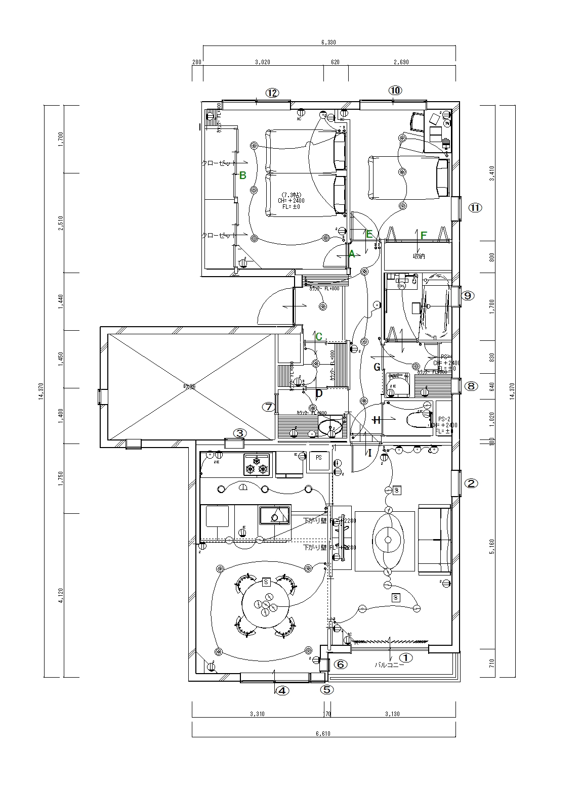 リフォーム施工事例：仙台市青葉区　キッチンリフォーム　異素材を楽しむ、魅せるキッチン 間取り After