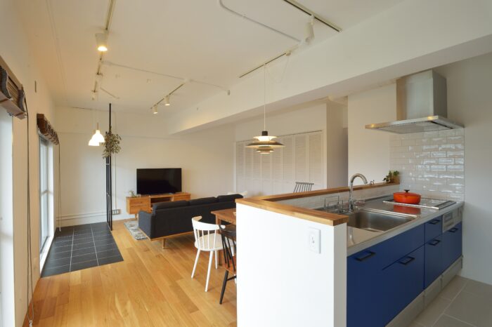 リフォーム施工事例：仙台市宮城野区　キッチンリフォーム　対面キッチンで家族と団らん