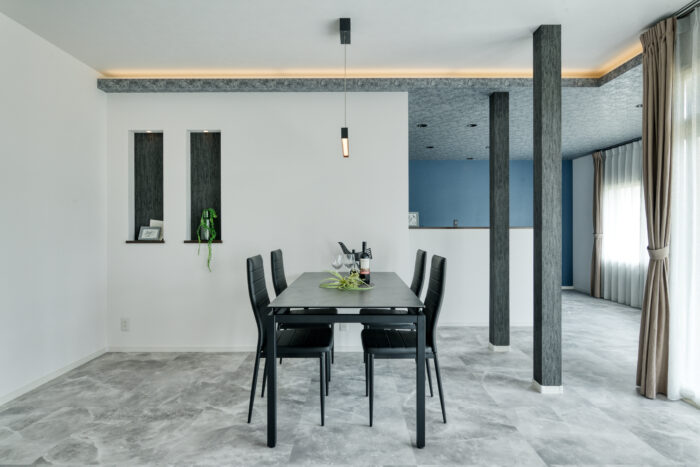 リフォーム施工事例:仙台市青葉区 スタイリッシュなLDKに映える照明のモダン空間